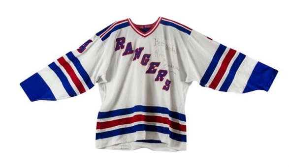 1983 Ron Greshner Signed New York Rangers Jersey